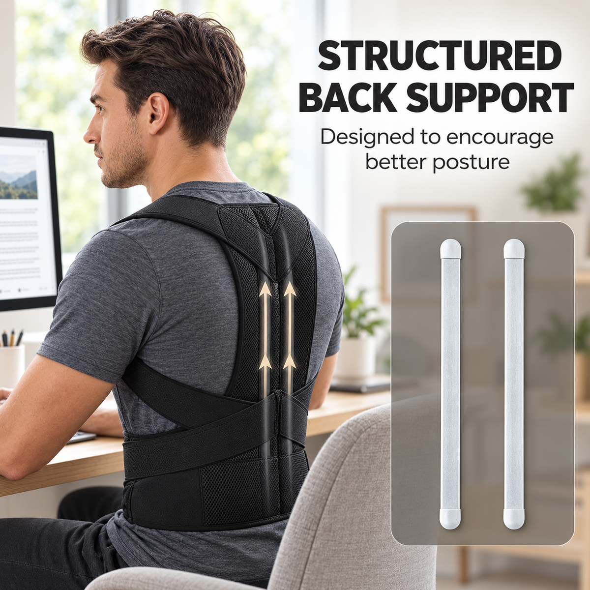 Adjustable Upper Back Posture Support Brace