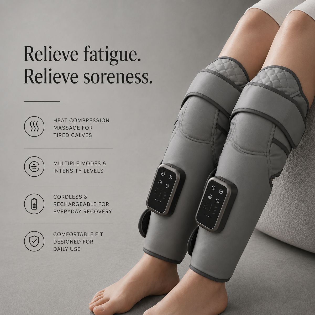 Air Compression Leg Massager - Calf Recovery Sleeves