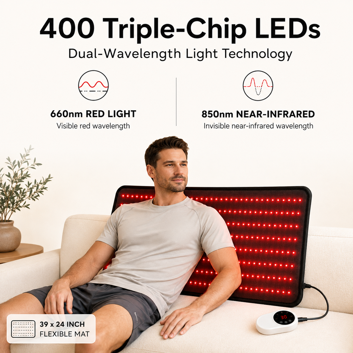 Large Red Light Therapy Mat – 660nm & 850nm Near-Infrared