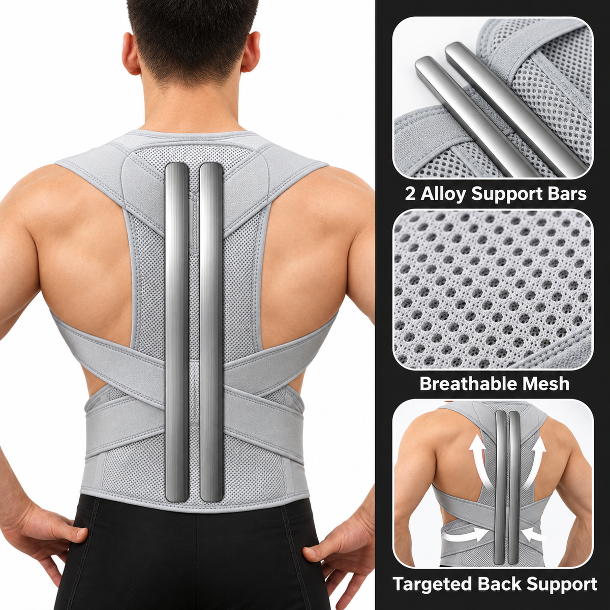 Adjustable Upper Back Posture Support Brace