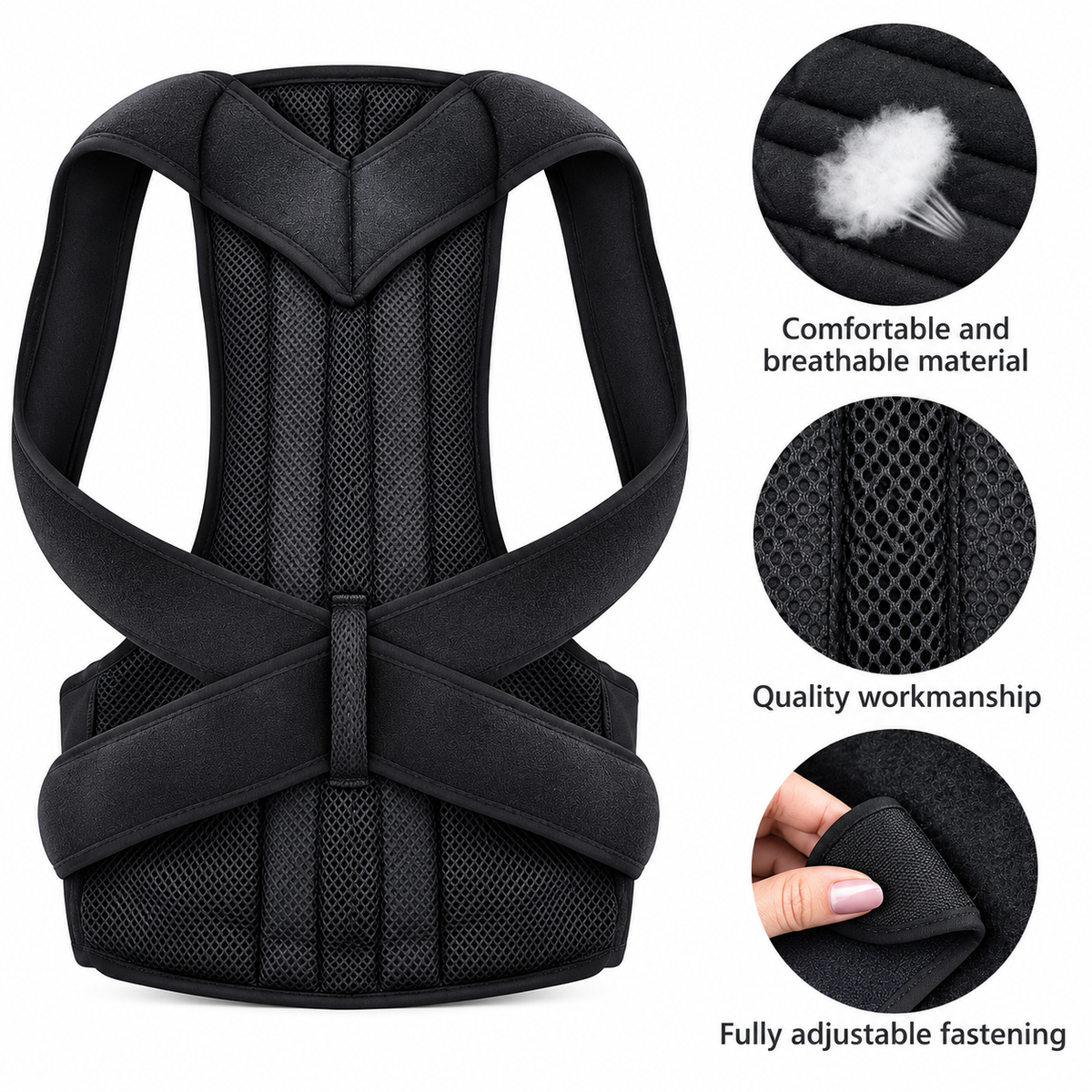 Adjustable Upper Back Posture Support Brace