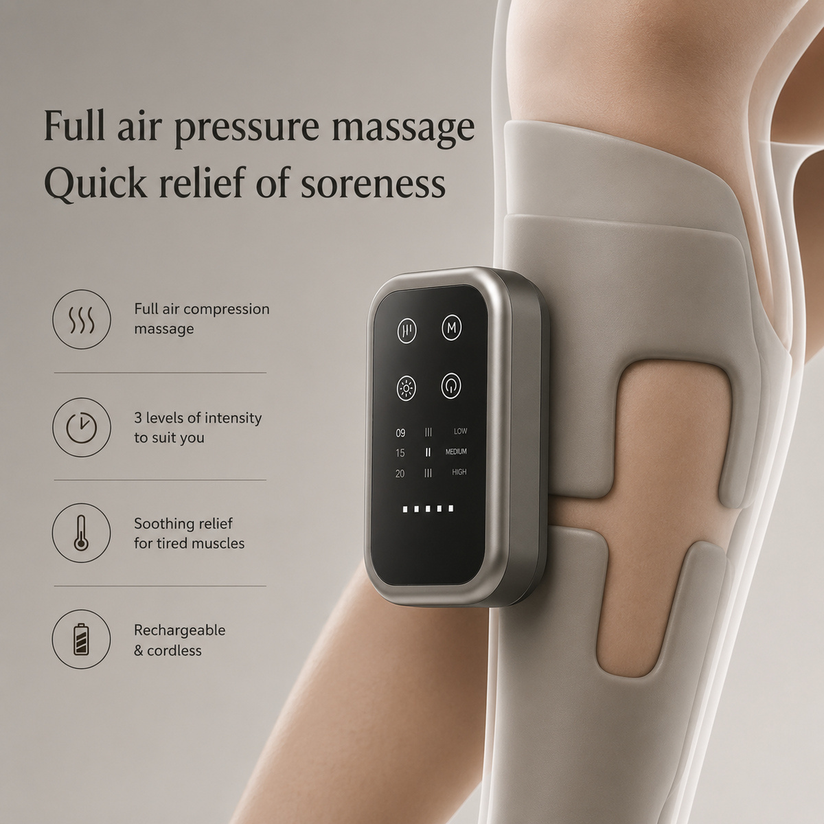 Air Compression Leg Massager - Calf Recovery Sleeves